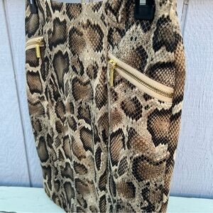 Vintage Michael Kors Sz 6 Snake Mamba Print Knit Pencil Skirt Side Zip Lined EUC
